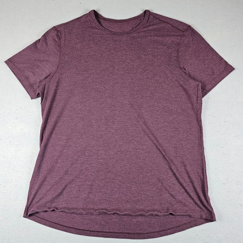 Lululemon 5 Year Basic Tee Shirt Mens Extra Large Red Crew Stretch Short Sleeve